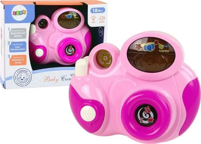 Livre electronique enfant - livre interactif enfant Noname Caméra interactive pour bébé, son lumineux rose-0