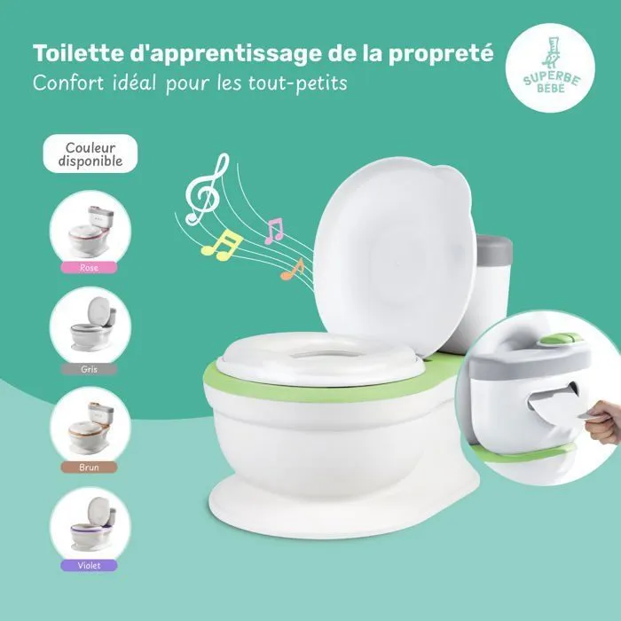 Pot réaliste pour apprentissage de la propreté avec son - Green | SUPERBE BEBE-1