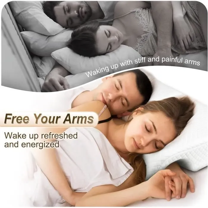 Oreiller Couple - HOMCA - Mousse à Mémoire - Ergonomique - Respirant - Lavable-2