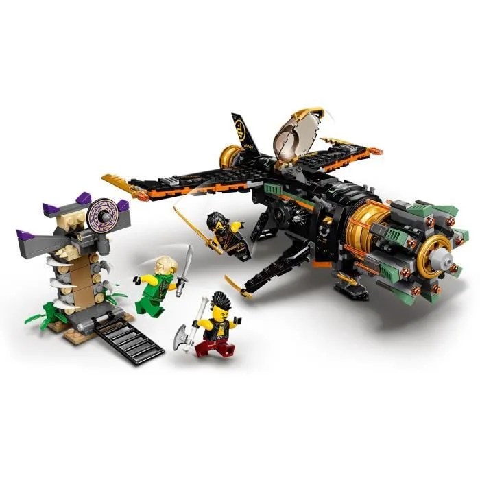 LEGO® NINJAGO® 71736 Le jet multi-missiles, jouet d'avion Boulder Blaster avec prison et figurine de Ninja Kai Or à collectionner-1