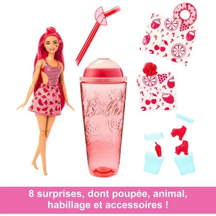 Barbie®-Pop Reveal Série Fruit-Poupée parfum cocktail à la pastèque HNW43-1