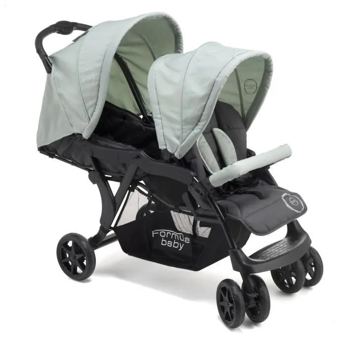 Poussette Tandem Vert Jade - FORMULA BABY - À partir de 6 mois jusqu'à 22 kg-2