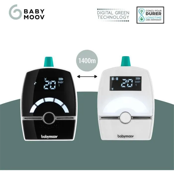 Babymoov Babyphone Audio pour bébé Premium Care , Basse puissance d'émission d'ondes, Veilleuse, Berceuses, Talkie-Walkie-2