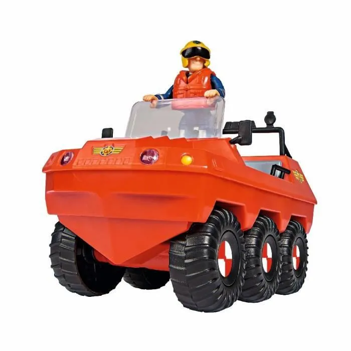 Jouet - SIMBA - Sam le pompier avec véhicule amphibie - Rouge - Extérieur - Mixte-1