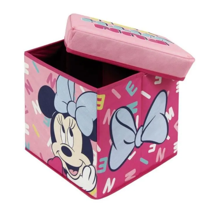 Pouf Siège et Boîte de rangement Minnie - Miraculous - Rose - Enfant - 30x30x30cm - Tissu-1