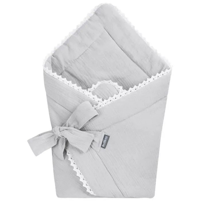 Bellochi Universelle Nid d'Ange Bebe - Réversible Couverture Enveloppante Bébé - en Mousseline - - Muslin Gray-1