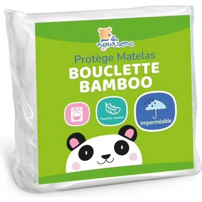 Protège Matelas Bébé Bamboo - LES NOURSONS - 70x140 cm - Imperméable et Doux-0
