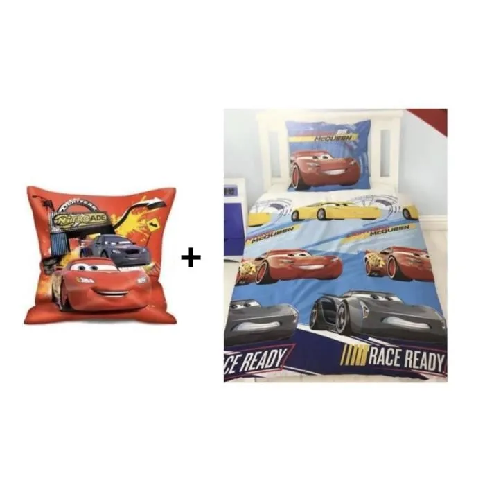 Cars Disney - Ensemble Parure 140 x 200 cm + Coussin 40 x 40 cm-0