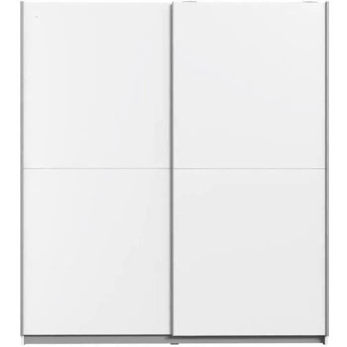 Armoire 2 portes coulissantes - Panneaux de particules - Blanc - L 170,3 x P 61,2 x H 190,5 cm - ULOS-1