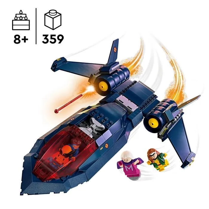 LEGO® 76281 Marvel Le X-Jet des X-Men, Jouet d'Avion, Chasseur avec Minifigurines de Super-Héros : Wolverine-1