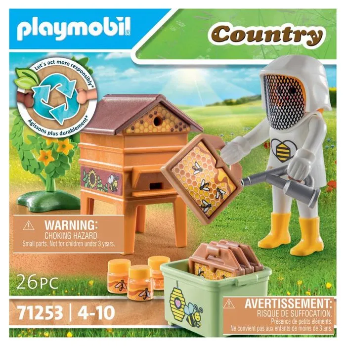 Playmobil - PLAYMOBIL - 71253 Country Apicultrice avec ruche - Enfant - Rouge - 26 pièces-0