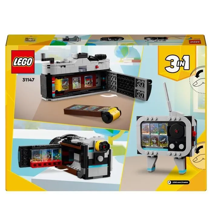 LEGO® 31147 Creator 3en1 L’Appareil Photo Rétro, Jouet Transformable avec 3 Modèles, Déco de Bureau et de Chambre-4
