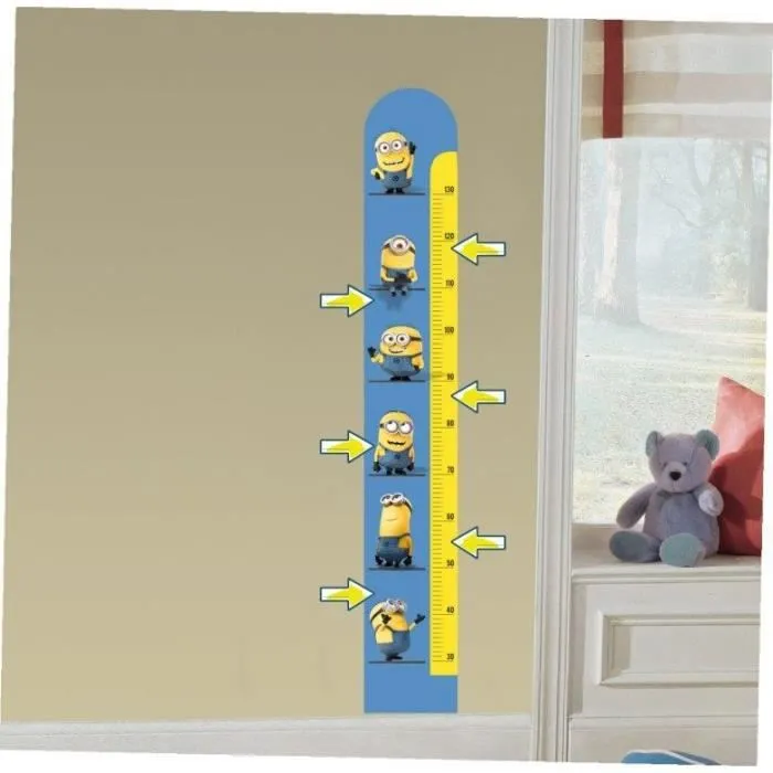 Sticker Mural - Minion - Mètre de Croissance - PVC Amovible - 50x70 cm - Décoration Enfant-1