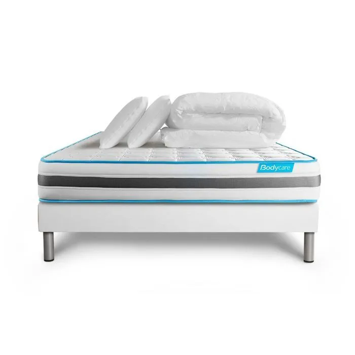 Pack BODYZONE 140x200 Ressorts ensachés 3 zones Ultra épaisseur + Couette + 2 oreillers-1