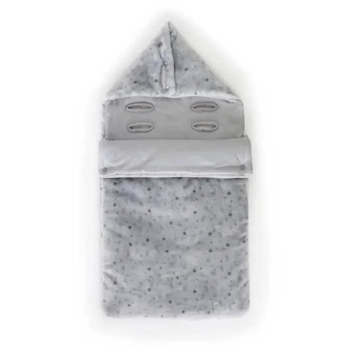 Nid d'ange imprimé étoiles - Gris - 80 cm-0