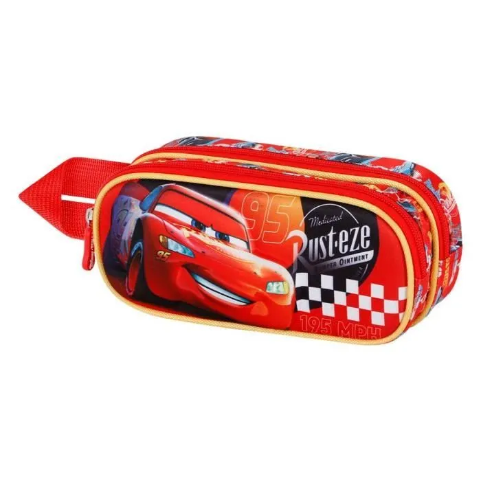 Trousse - KARACTERMANIA - Cars 3 Bumper - Rouge - Double compartiment - Zippée-0