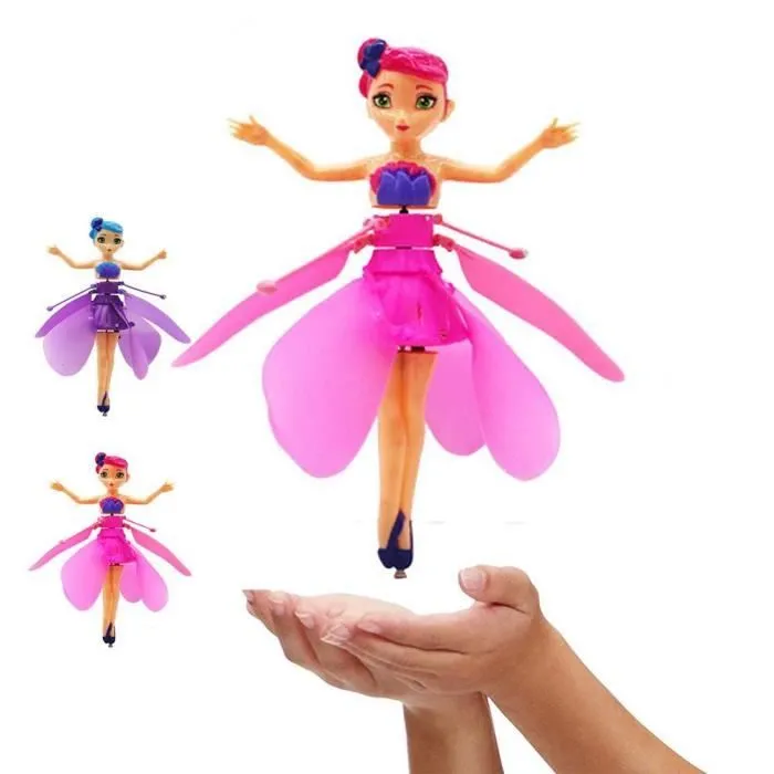 Figurine - FEE MAGIQUE VOLANTE - Rose et mauve - Infrarouge - Charge USB - Facile à jouer-2