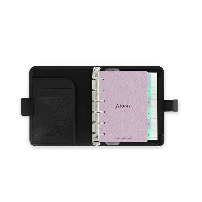 Agenda organiseur - FILOFAX - Saffiano - Format Pocket - Mécanisme d'anneaux 19mm - Noir-2