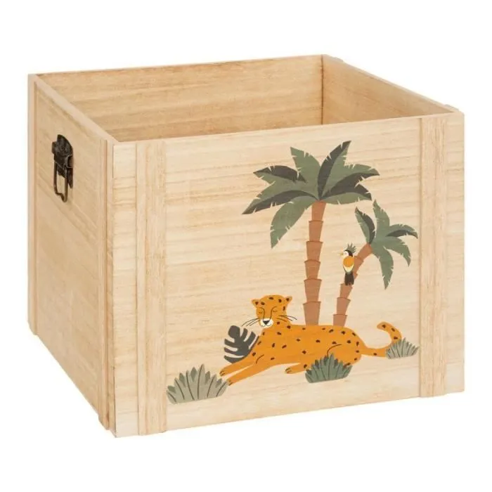 Lot de 3 Cagettes Enfant "Jungle" 34cm Beige-1
