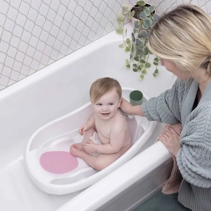 INGENUITY Baignoire bébé évolutive Deluxe rose, de la naissance jusqu'à 3 ans avec hamac bébé inclus-3