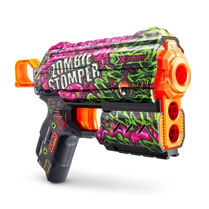 Zuru x-shot - 36551 - XSHOT- X-Shot Skins Flux Zombie Stomper, Blaster Mousse (Lot de 2, 16 flechettes) Lanceur, A-1