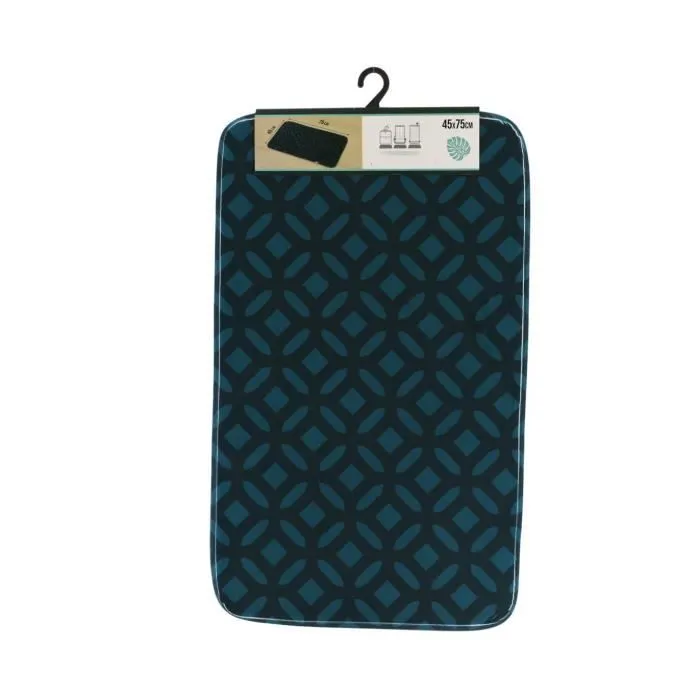 TENDANCE - Tapis de salle de bain en Microfibre 45 x 75 cm déco Vent d'exotisme Bicolore-0