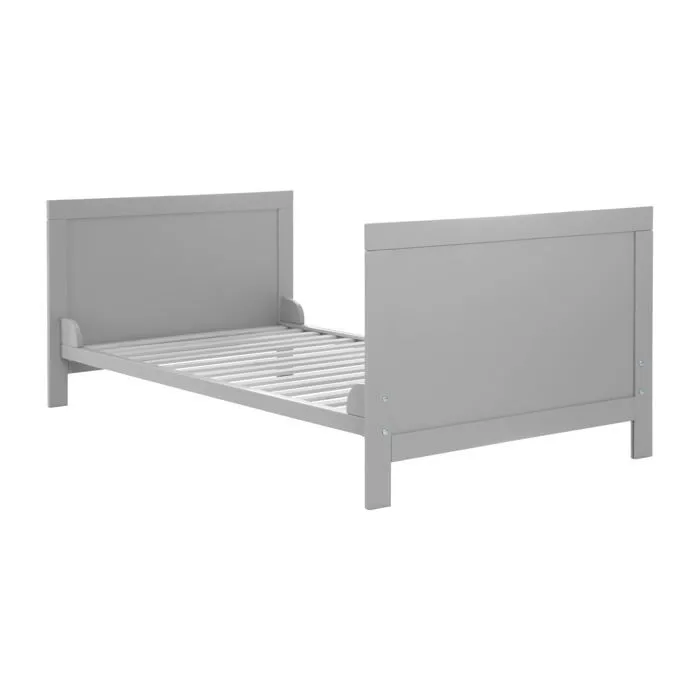 ROBA Lit Bébé Évolutif 70x140 - Réglable en Hauteur - 3 Barreaux Amovibles - Coins de Transformation Inclus - Bois Gris-5