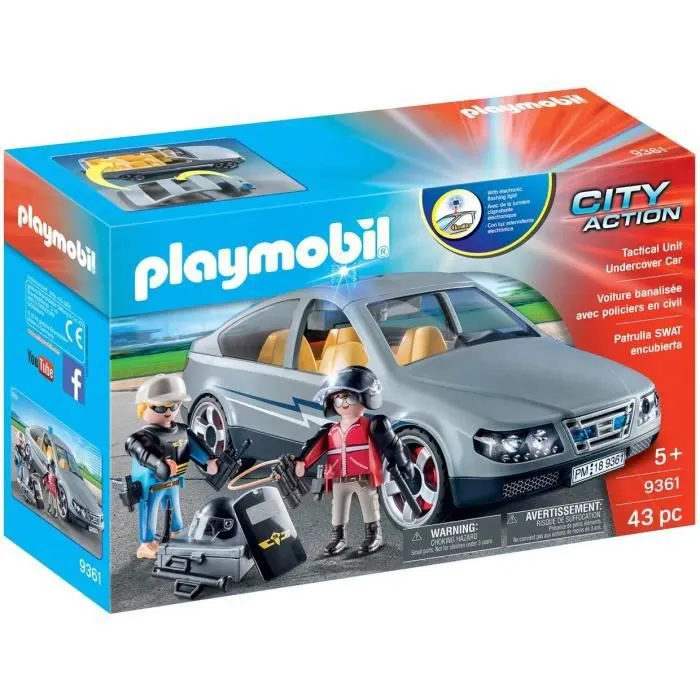 PLAYMOBIL 9361 - City Action - Voiture banalisée avec policiers en civil-0