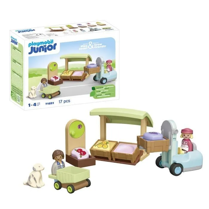 PLAYMOBIL Junior 71691 Etal fruits légumes bio, Dès 12 mois-7