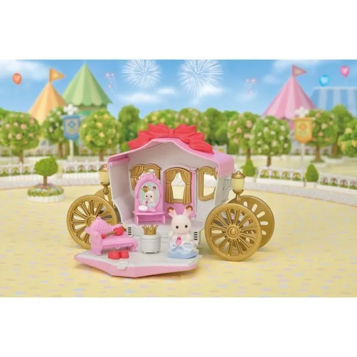 SYLVANIAN FAMILIES - Le carrosse royal - Bébé lapin chocolat - Terrasse - Jouet Enfant Fille - LA FETE FORAINE-4