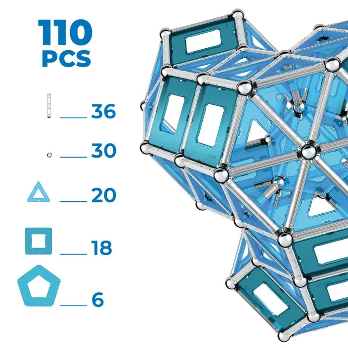 24 Geomag Pro-L Panels 110 pcs - Jeux de construction magnétiques et créatifs pour des modèles et des structures complexes - Unisexe-2