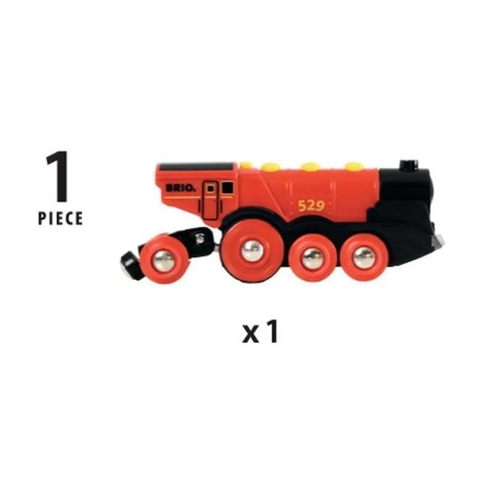 Locomotive Rouge Puissante à piles BRIO - Circuit de train en bois - Ravensburger - Dès 3 ans - 33592-4