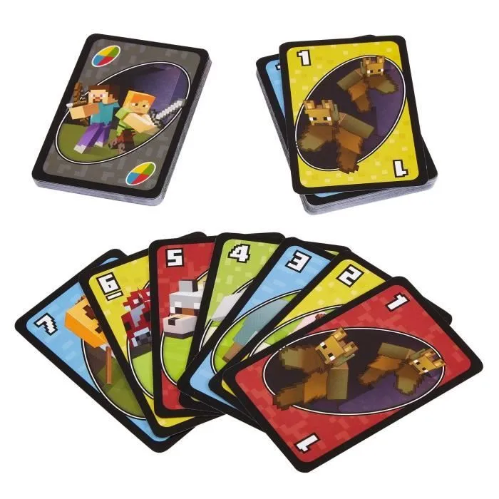 Mattel Games - Uno Minecraft - Jeu de cartes - Dès 7 ans - UNO - FPD61-7