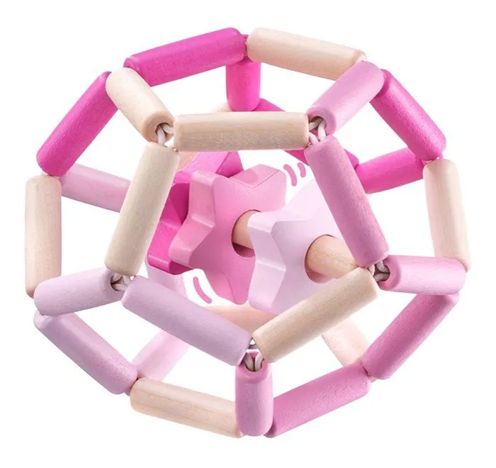 Selecta Spielzeug filles de boule de poing et de dentition 11,5 cm naturel/bois rose-1