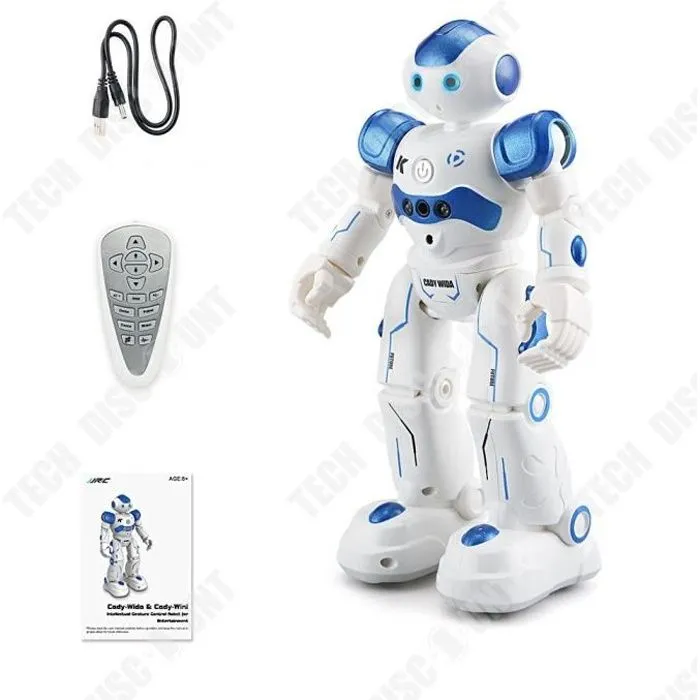 TD® Robot bleu de programmation intelligente télécommandé Démonstration d'induction de geste Robot jouet éducatif pour enfan-0