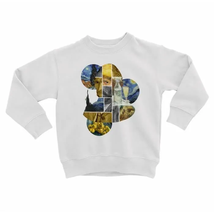 Sweatshirt Enfant Van Gogh Collage Moderne Art Artiste Peinture-0