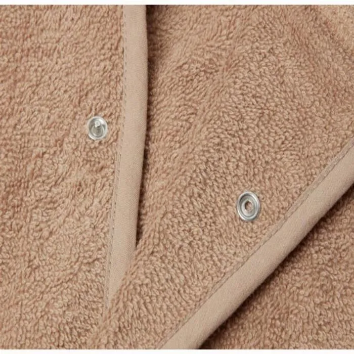 Peignoir enfant 1 - 2 ans en coton éponge - Avec capuche et oreilles - Biscuit - Mixte-3