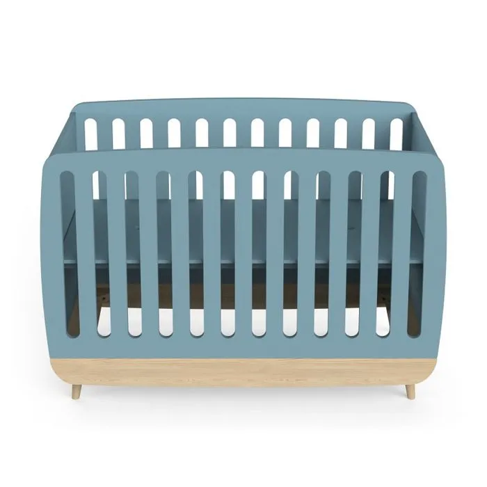 Créez un environnement de sommeil sûr et élégant pour votre petit avec le lit pour bébé de la série Firmiana. Le design bleu apai...-2
