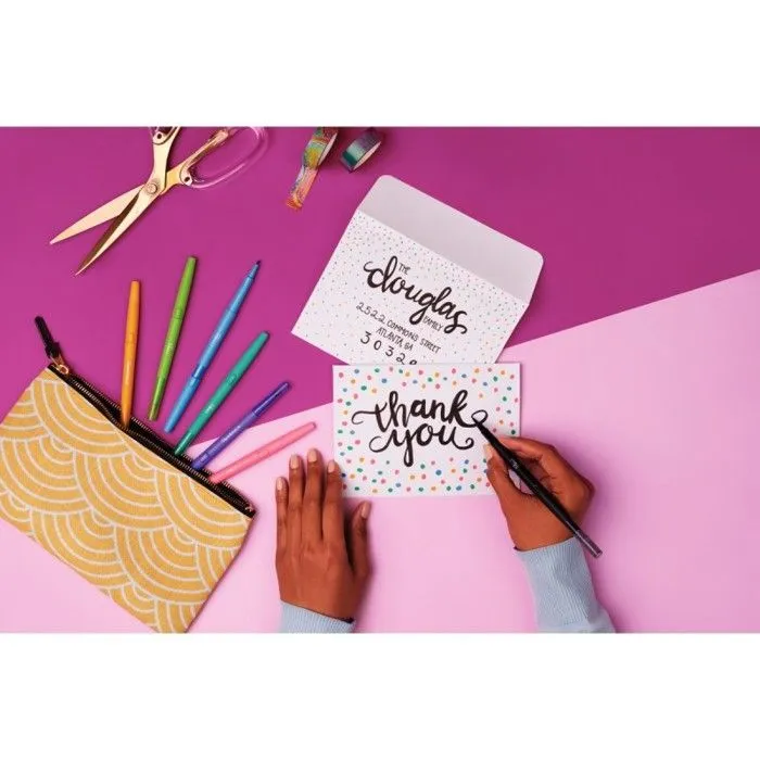 Feutre double pointe - Paper Mate - Flair Dual Brush - 8 feutres - Couleurs assorties - Pour enfants-5