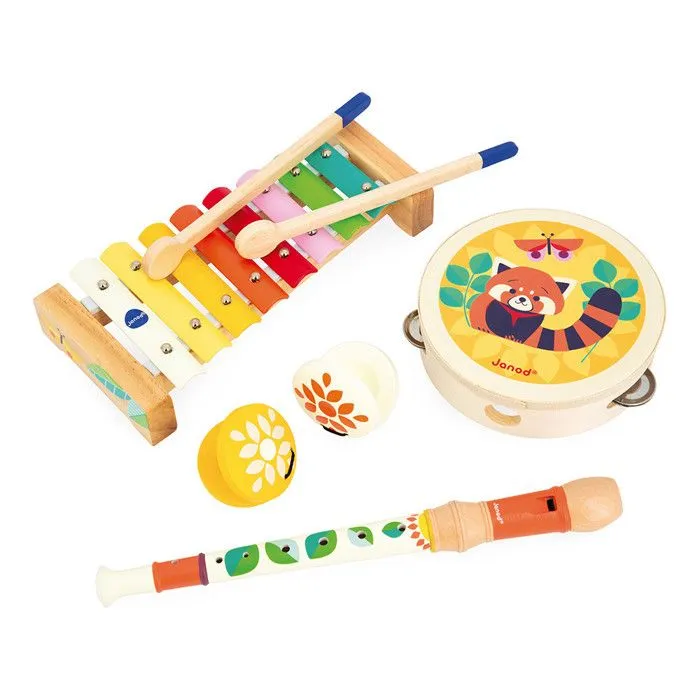 Set Musical Gioia - 4 Instruments de Musique Enfant - Jouets d'Imitation et d'Éveil Musical - Jeu en Bois FSC - Dès 18 Mois-0