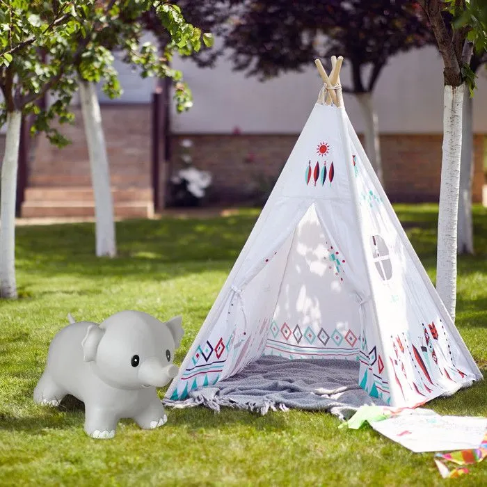 Relaxdays Animal sauteur éléphant, avec pompe, supporte jusqu’à 100 kg, sans BPA, jouet gonflable pour enfants, gris-2