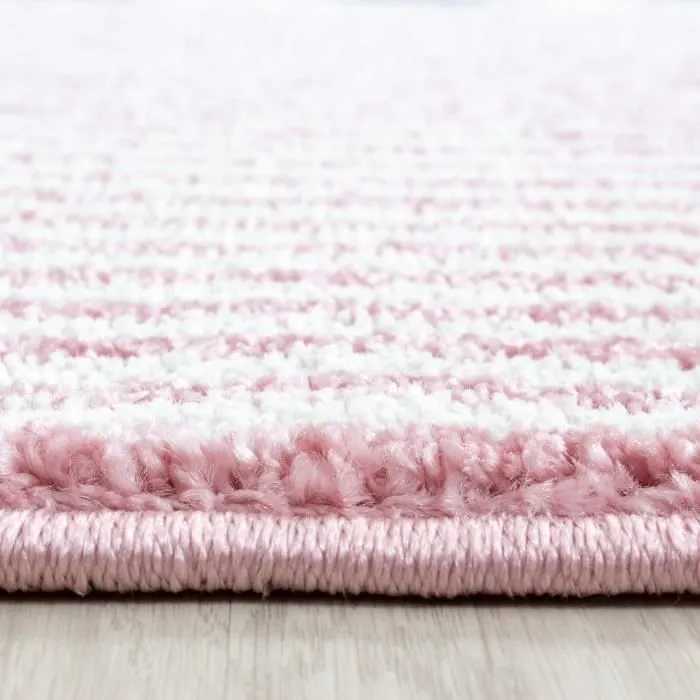 Tapis Enfant PATCHWORK - AYYILDIZ - 120x120cm - Rose & Gris - 100% Polypropylène 11mm-2