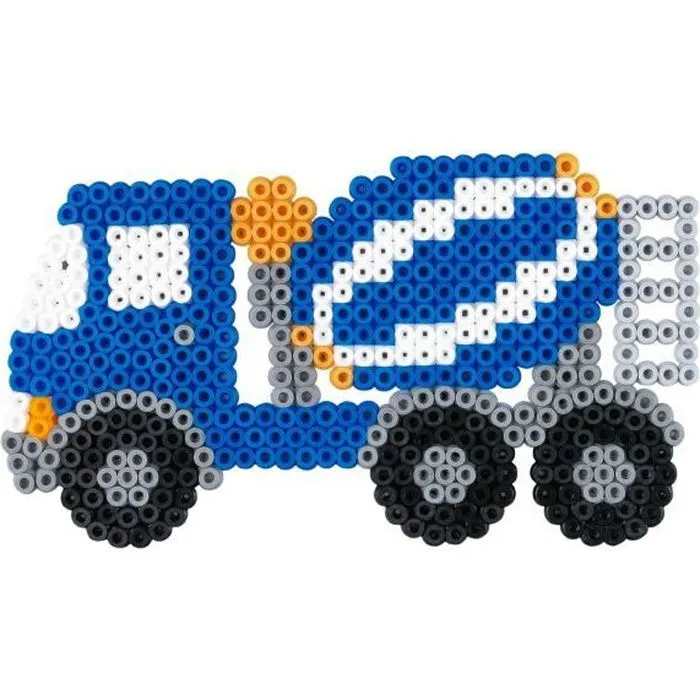 Boîte de perles - HAMA - Les engins de chantier - 4000 perles - Plaque camion - À partir de 5 ans-0