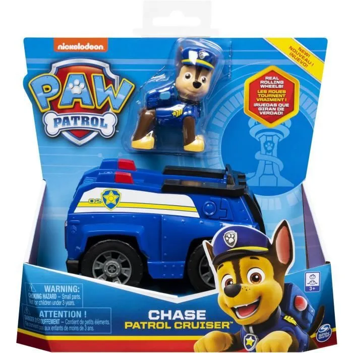 Mini véhicule + Figurine à collectionner - PAW PATROL - Chase - 15 cm - Bleu - A partir de 3 ans-4