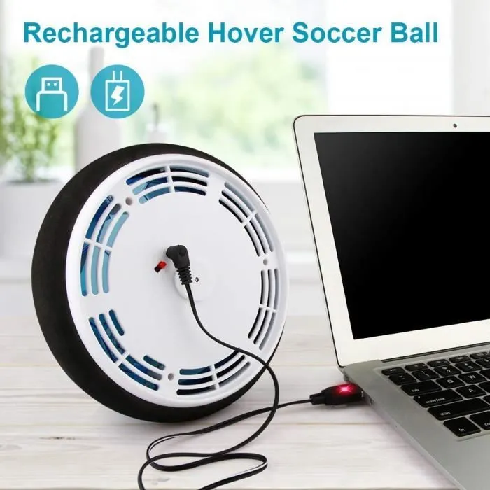 Air Power Football, Jouet Enfant Ballon de Foot Rechargeable avec LED Lumière Hover Soccer Ball Jeux de Foot Cadeau d'anniver-1