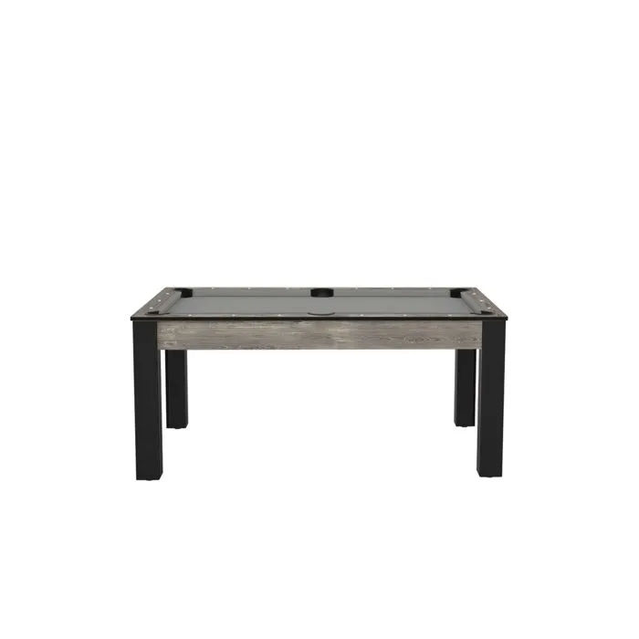 Billard Floride convertible en table à manger - 6 personnes - Coloris industriel tapis gris-0