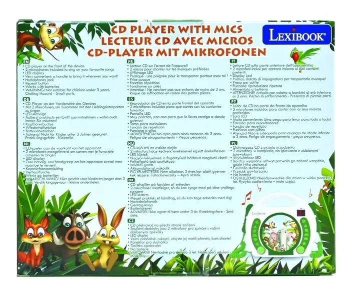 Lecteur CD portable avec 2 microphones Animaux-3
