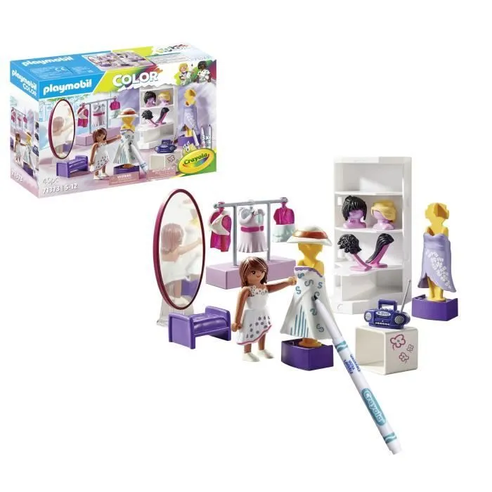 PLAYMOBIL Color : Atelier de styliste - PLAYMOBIL - Crée de nouvelles histoires à tes couleurs - Mixte - 5 ans-4