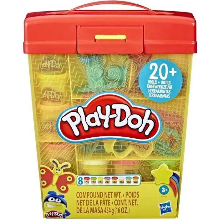 Play-Doh Super boîte à accessoires avec 8 Pots de pâte à modeler, Jeu éducatif pour enfants de 3 ans et plus-0