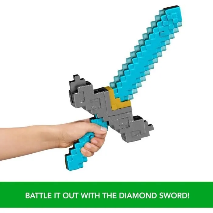 Minecraft Épée et Pioche 2 en 1, accessoire inspiré de "Minecraft : Le Film", JFR72 Mattel, jeu de rôle-2